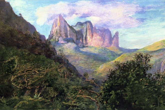 John Lafarge, Diadem Mountain At Sunset Tahiti, 1891