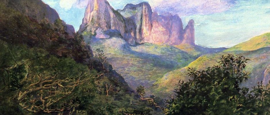 John Lafarge, Diadem Mountain At Sunset Tahiti, 1891