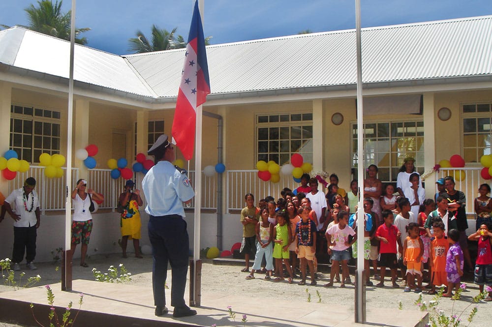 Levée de couleur à la Mairie de Puka Puka en 2007