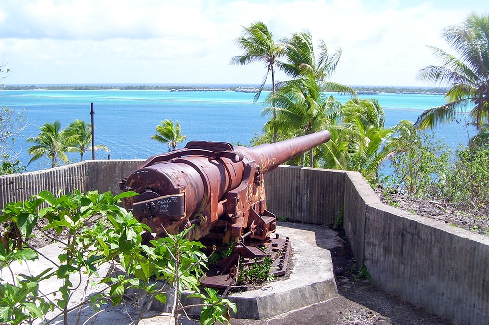 Canon américain d'Anau à Bora Bora. Photo Jules Shan