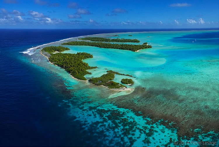 Motu ouest de la passe de Tetamanu à Fakarava. Photo Pierre Lesage