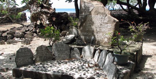 Marae royal Vaihu de Maupiti.