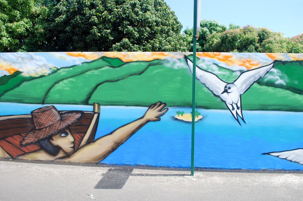 Détail de la fresque aux oiseaux pirae.