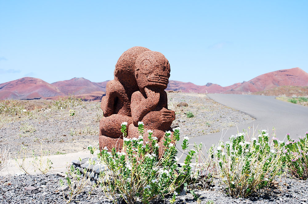 Tiki du rond point de l'aeroport de Ua Huka