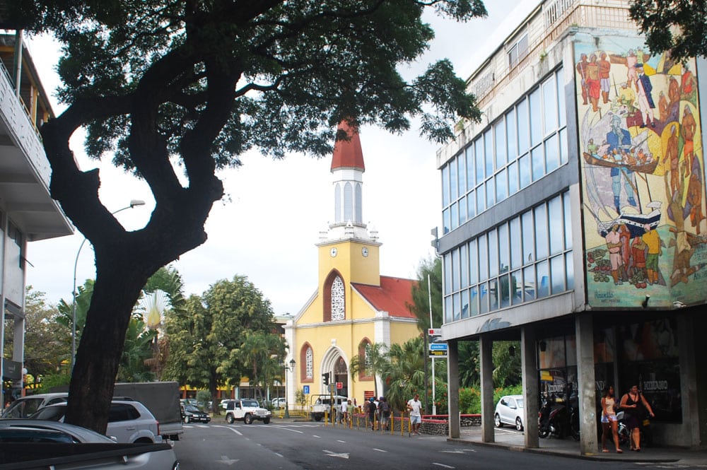 La cathédrale et la fresque de la Bounty en 2015