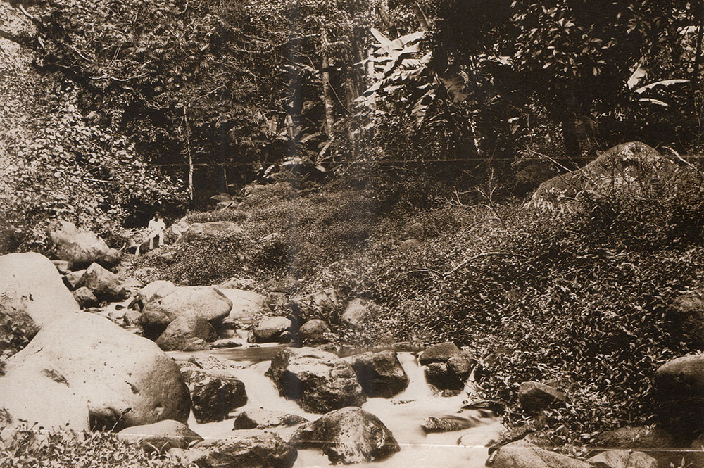 Le torrent de la Ahonu à Mahina vers 1885. Photo Georges Spitz