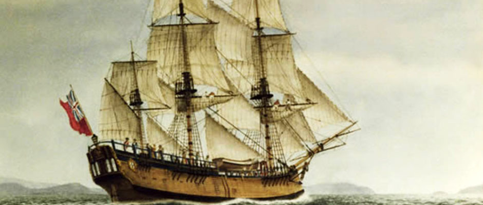 Le navire Endavour du capitaine James Cook