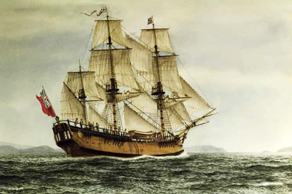 Le navire Endavour du capitaine James Cook