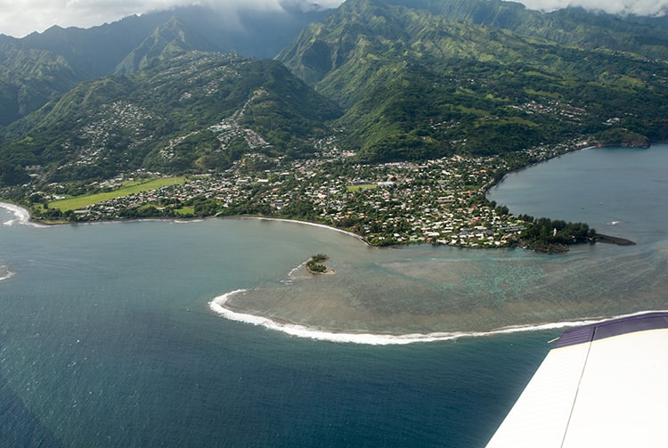 Vue aérienne de Mahina - décembre 2014