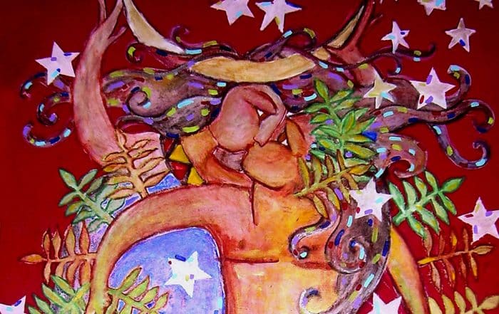 Peinture de Sarahina illustrant Matarii, la période d'abondance