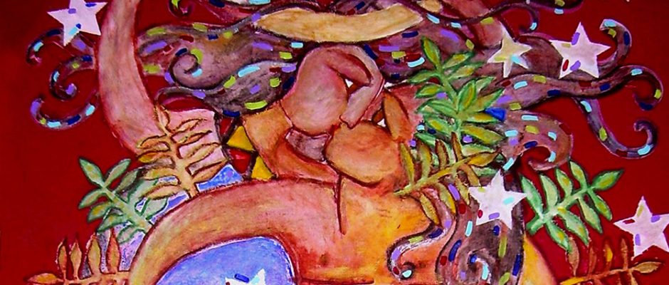 Peinture de Sarahina illustrant Matarii, la période d'abondance