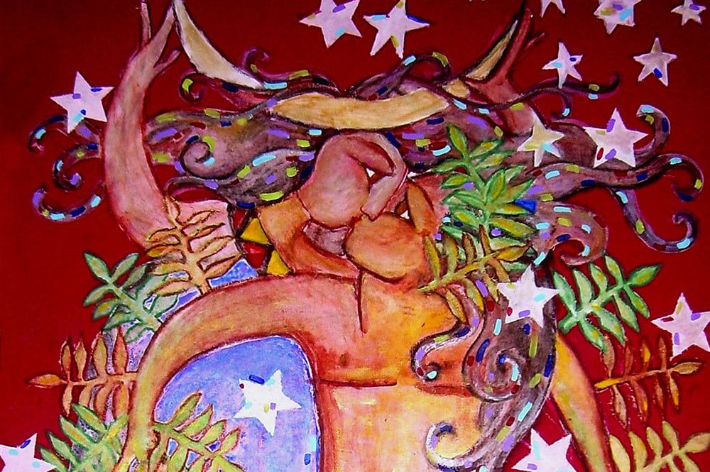 Peinture de Sarahina illustrant Matarii, la période d'abondance