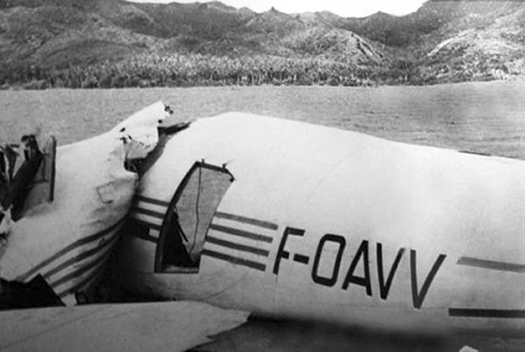 Epave du Catalina F-OAVV à Raiatea en février 1958