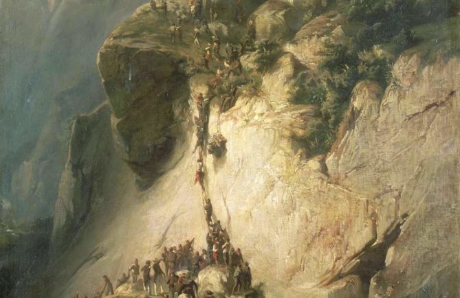 Prise du fort de la Fautaua le 17 décembre 1846. Peinture Charles Giraud 1857