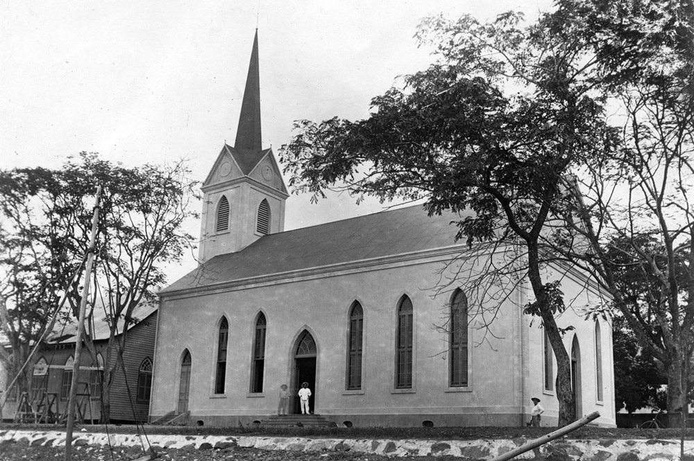 Le temple protestant de Paofai à Papeete en 1907
