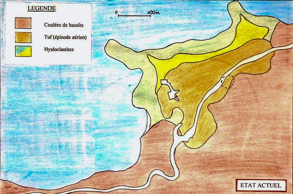 Géologie, la pointe du Tahara'a. Lycée Raapoto