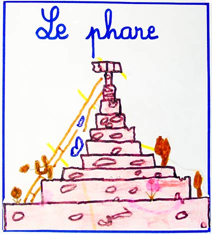 Dessin du phare de Tokapa à Fakarava