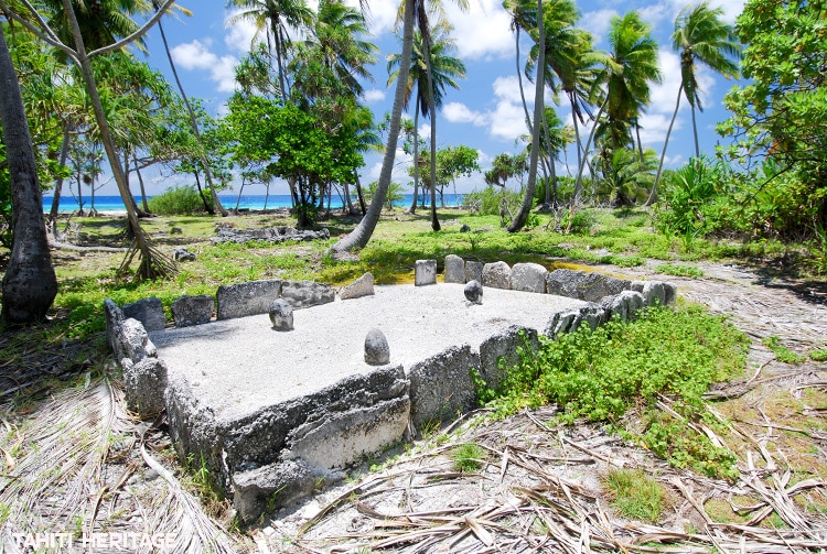 Marae Tainoka de Tahiri Vai Rau, à Fakarava, Tuamotu. © Tahiti Heritage