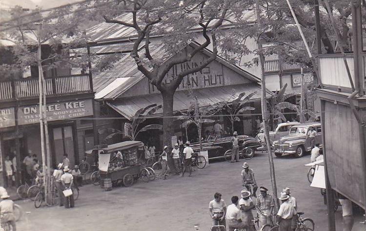 Papeete, le Quinn's Tahitian Hut, vers 1950.