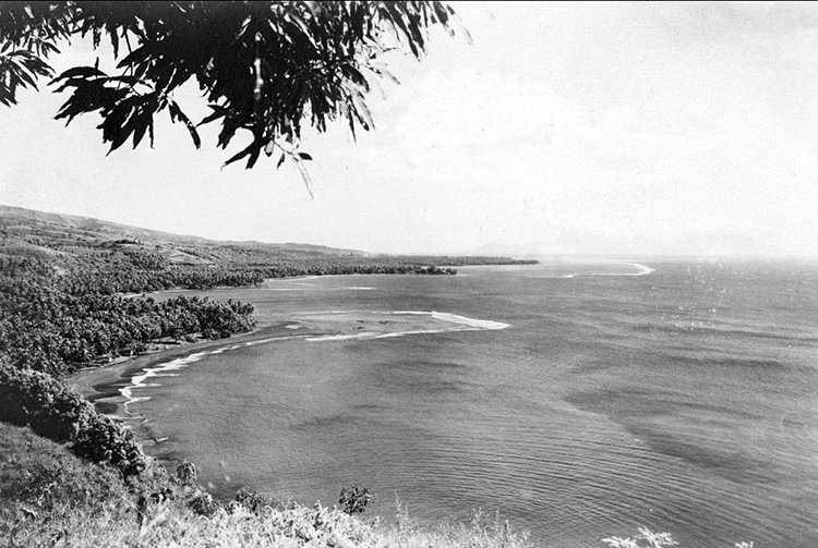 Baie d'Arue, vue du banc du gouverneur