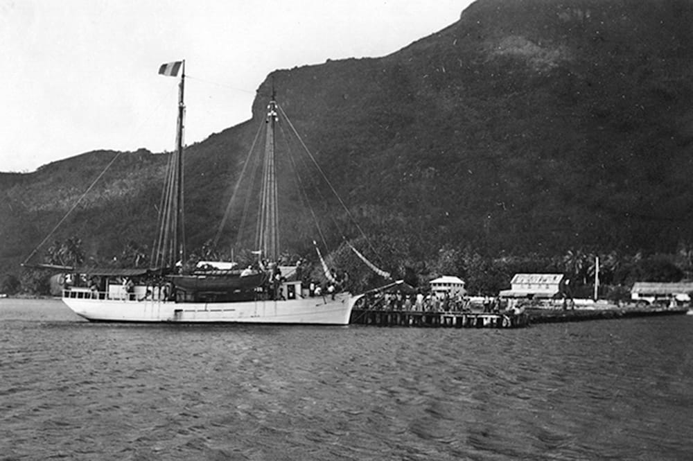 Quai de Vaitape à Bora Bora en 1938. Photo University de Hawai