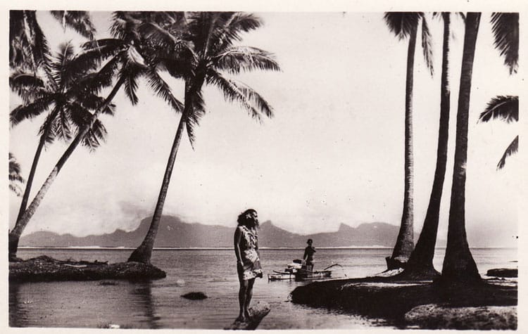 Bord de mer à Punaauia en 1952