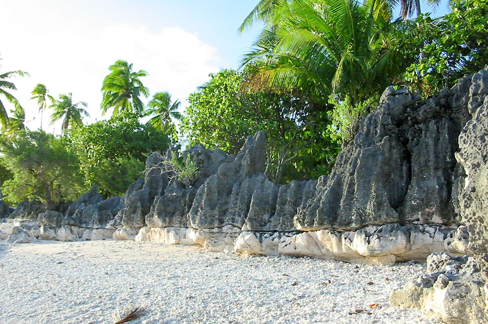 Plage aux feo, Falaise de Tikehau