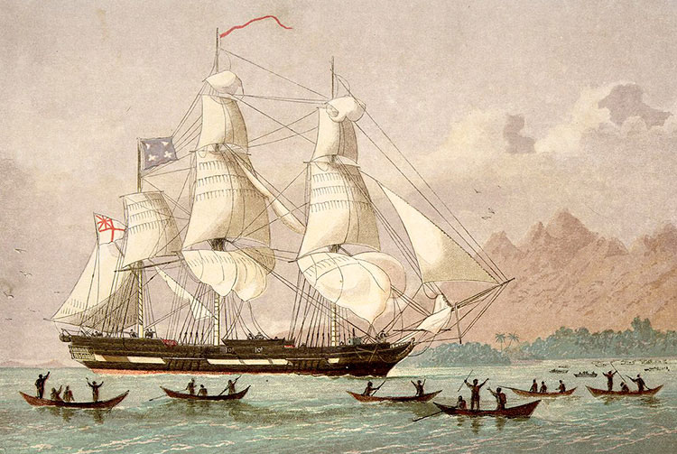 Arrivée à Tahiti du navire Duff des missionnaires anglais le 5 mars 1797