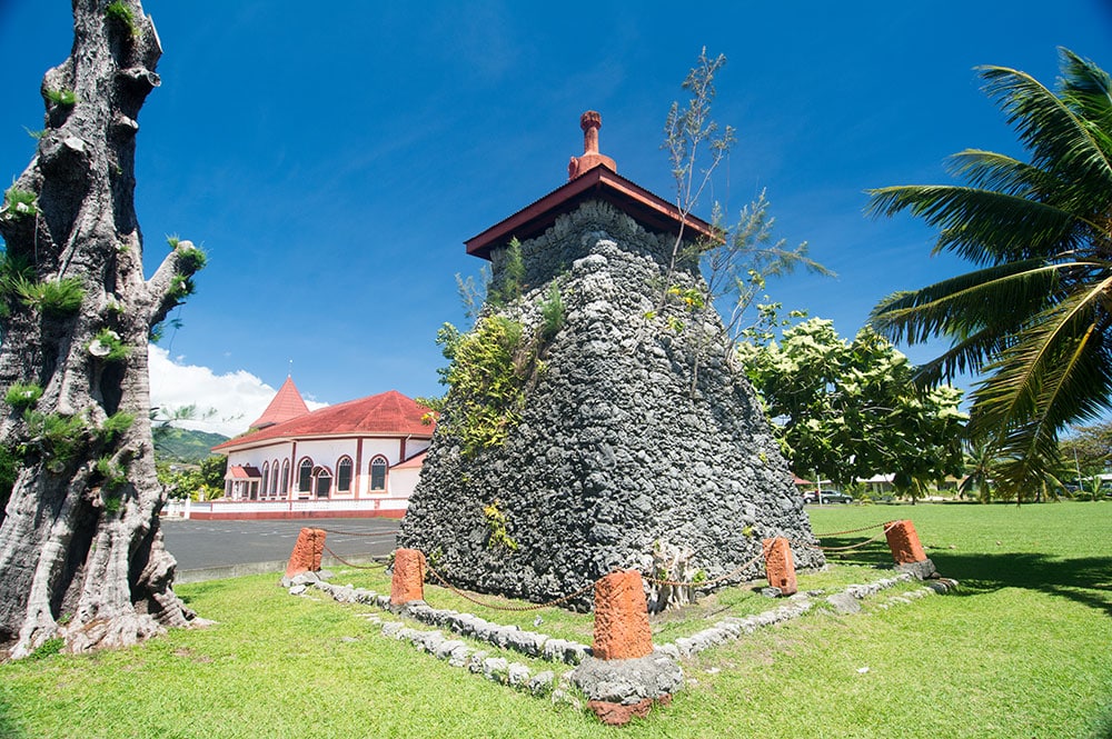 Pointe Outuaiai, site de la chapelle royale à Arue