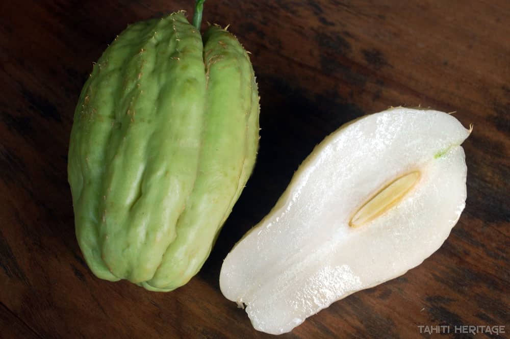 Chayote, Chouchoute de Tahiti. © Tahiti Heritage