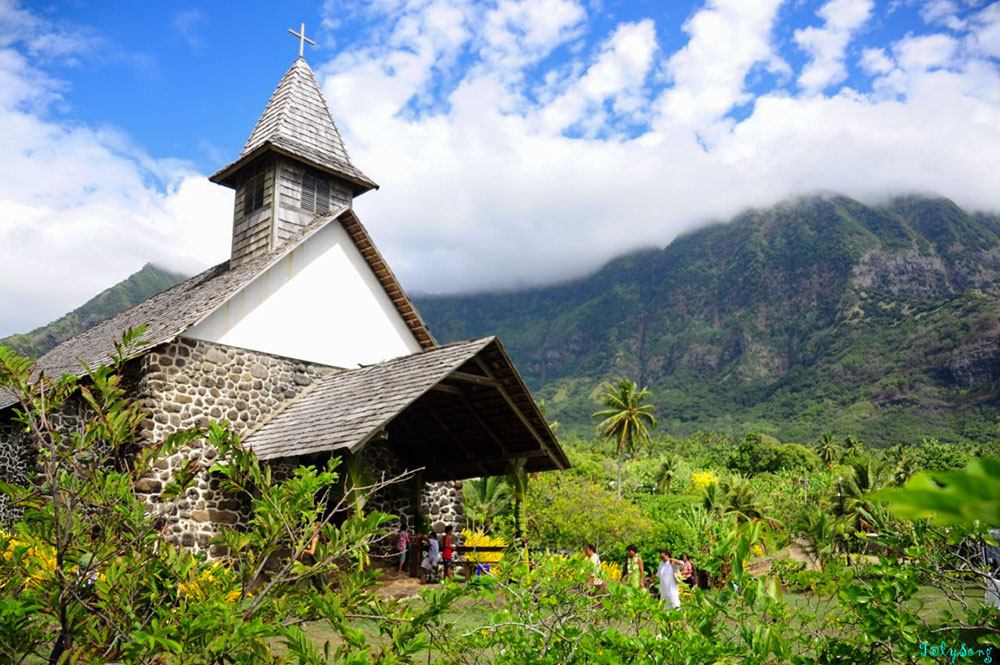 Eglise Notre-Dame du Sacré-Coeur, à Taaoa, Hiva Oa. 2013. Photo TalySong