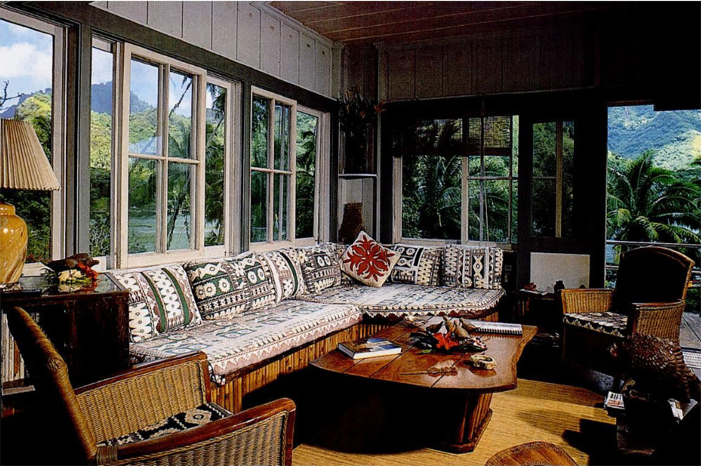 Intérieur de la maison Kellum de Moorea. Photo Islands magazine