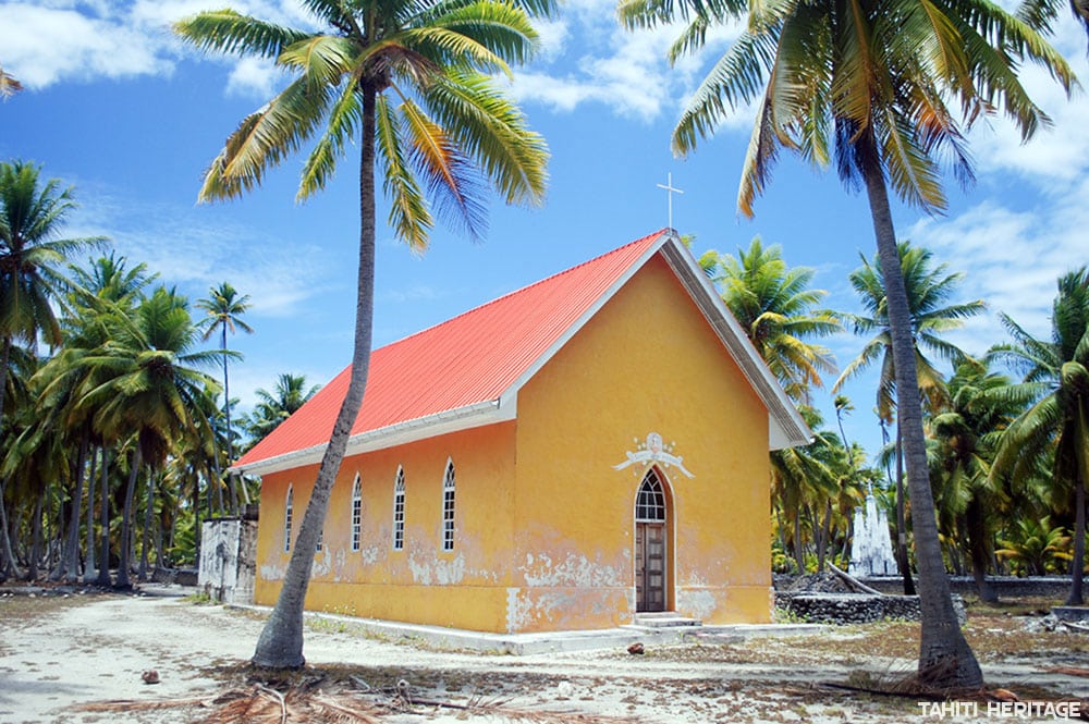 Chapelle Saint-Nicolas de l'ancien village de Fakahina © Tahiti Heritage / Olivier Babin