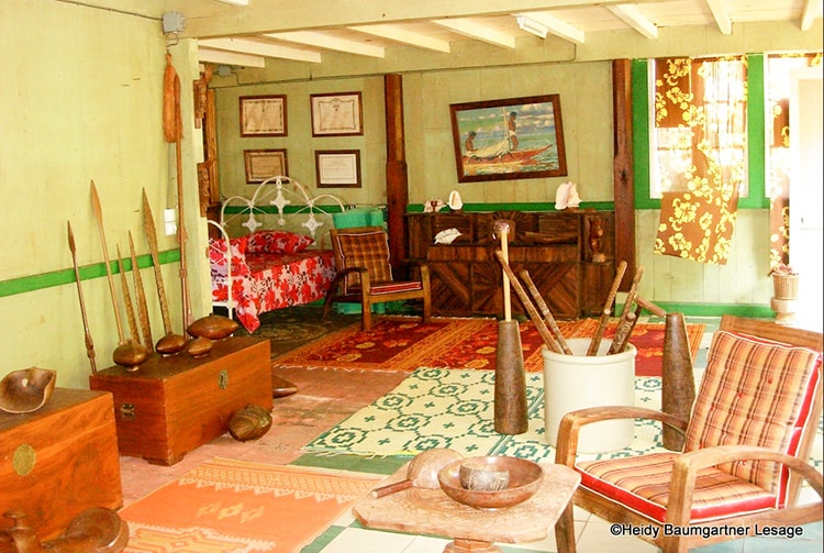 Intérieur de la maison Grelet, à Omoa, Fatu Hiva. Photo Heidy Baumgartner Lesage