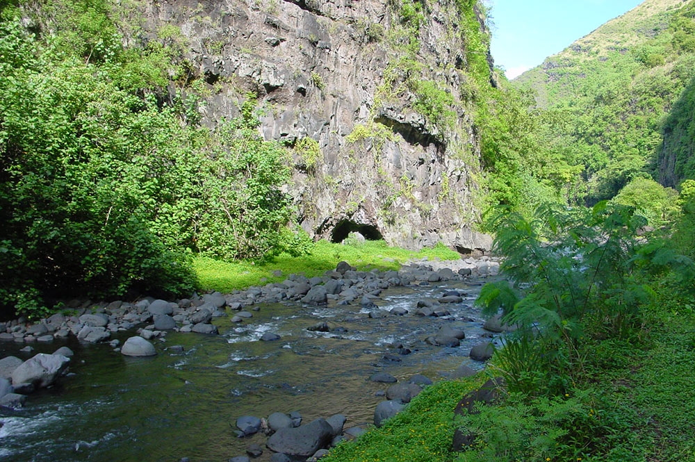 Ofai Marama (Pierre de lune) dans la vallée de la Punaruu à Punaauia