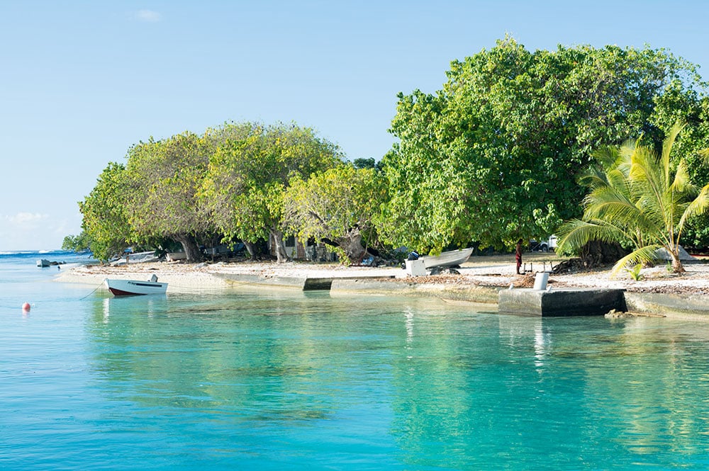 Rivage de Tiputa, coté lagon en 2016