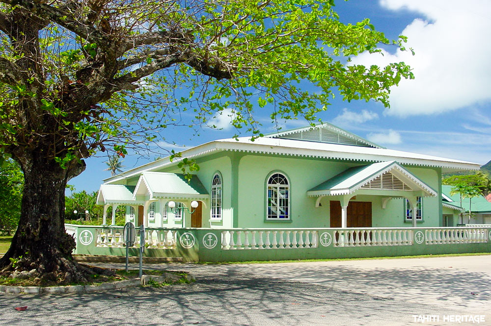 Temple protestant de Mataura, Tubuai. © Tahiti Heritage