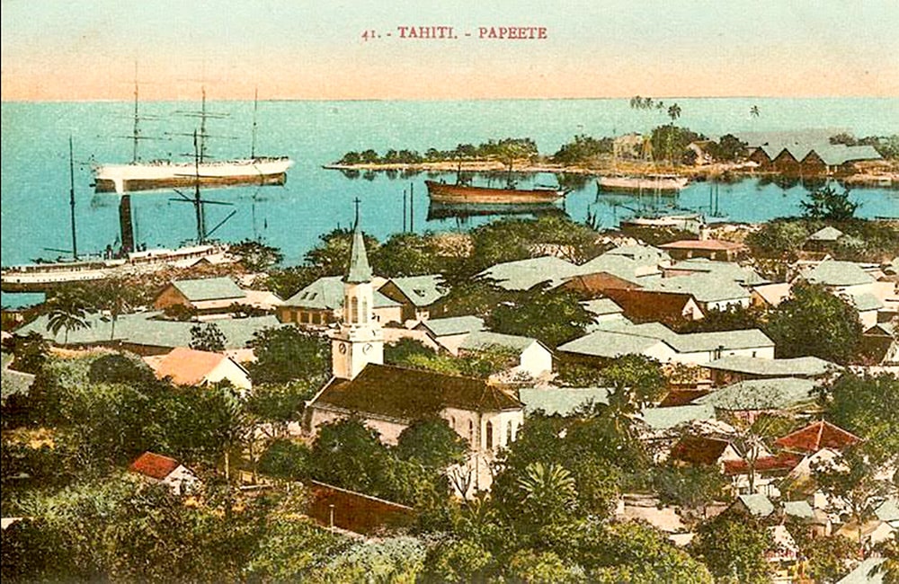 Vue générale de Papeete , vers 1890. Photo Georges Spitz