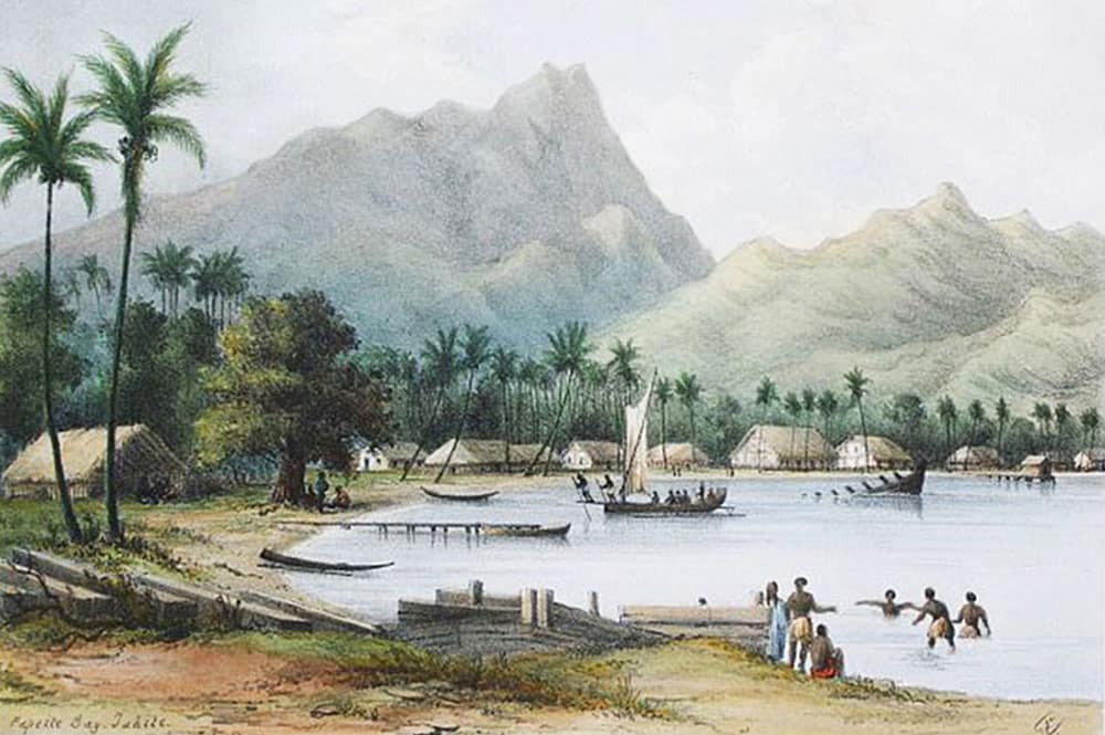 La baie de Papeete en 1848, par Shipley Conway