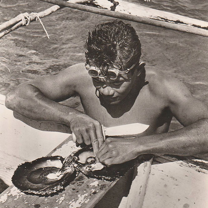 Plongeur de nacre dans les années 50