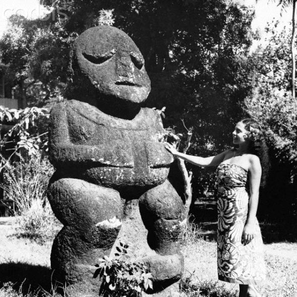 Tiki Heaita de Raivavae au Musée Gauguin de Papeari, Tahiti en 2007 