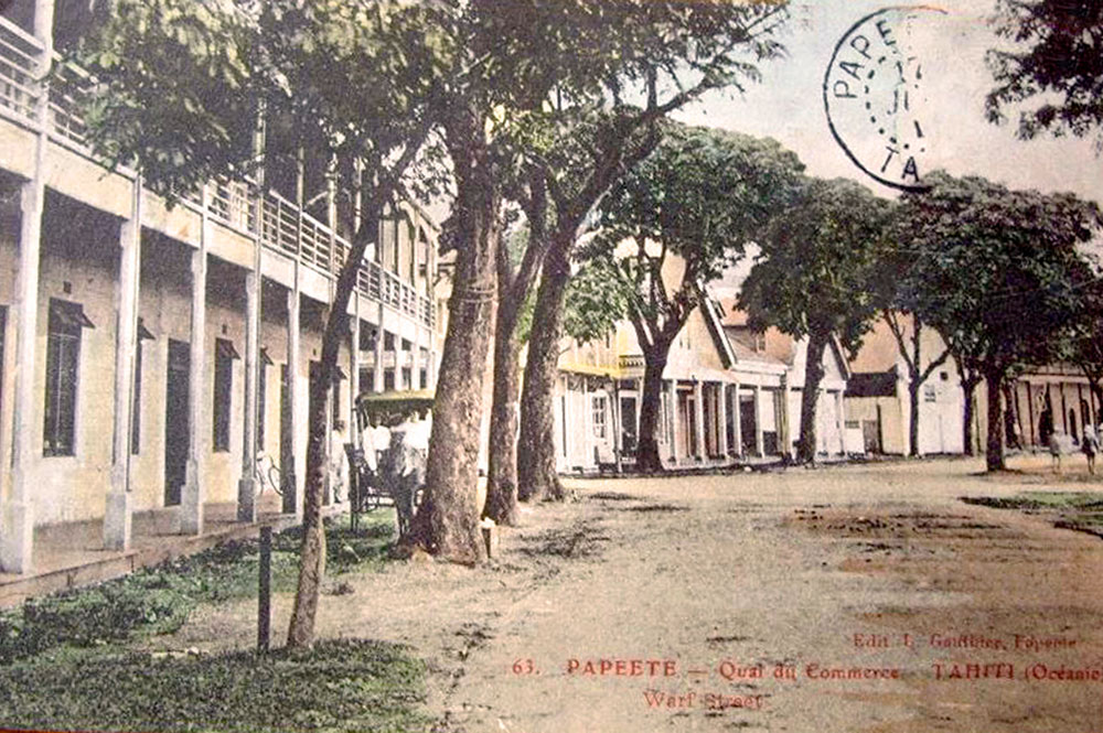Le quai du Commerce à Papeete vers 1920. Photo Lucien Gauthier