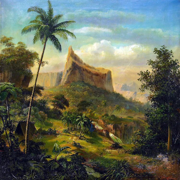 Le diadème de Tahiti. Peinture d'Axel Leopold Wiberg (Suede) 1880