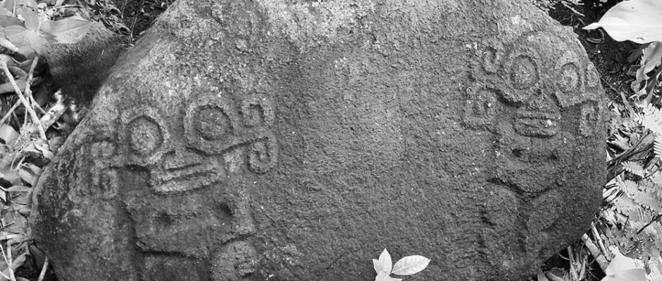 Pétroglyphes contemporains sur la légende de la Taharu'u avec Honoura