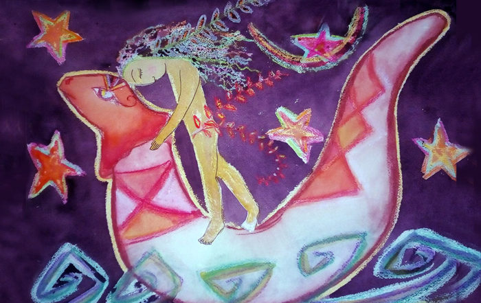 Te varua no vaiiha, acrylique de Sarahina