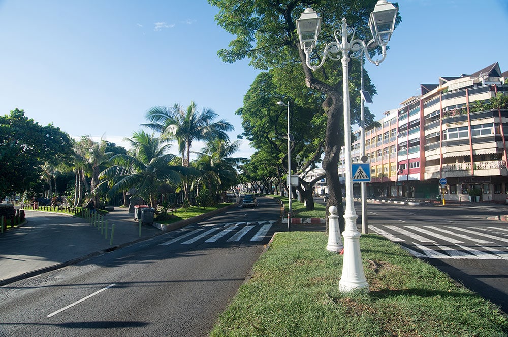 Le front de mer de Papeete et le square Temarii a Teai en 2016. © Tahiti Heritage