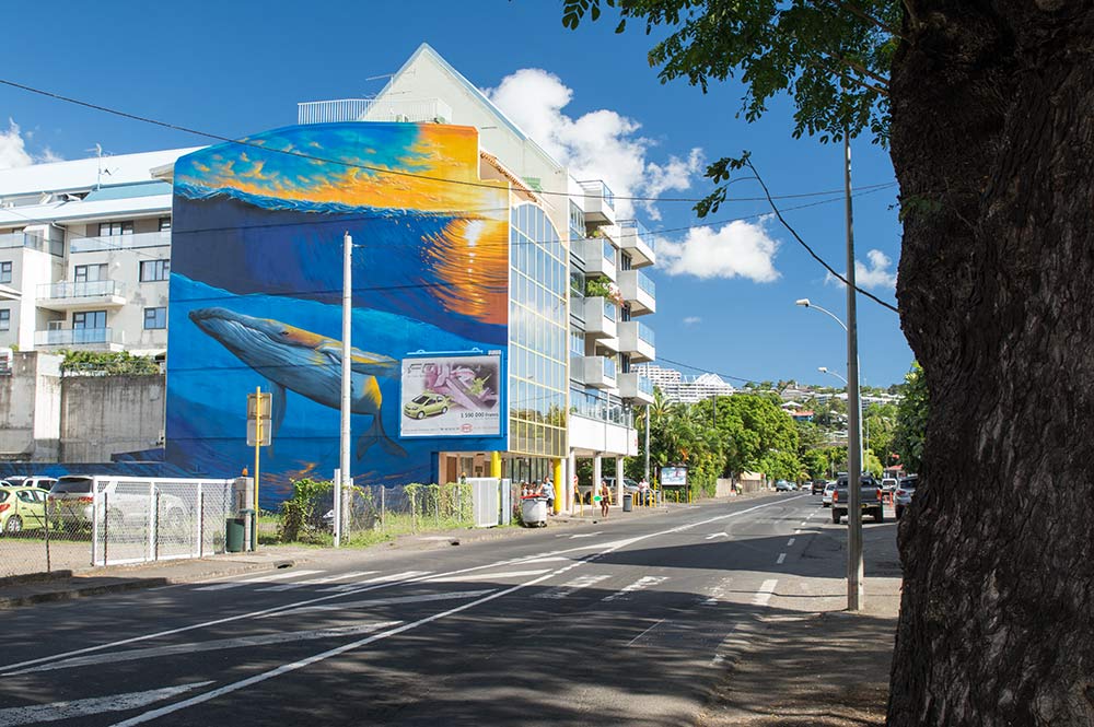 Street Art, la baleine de Paofai. Photo Tahiti Heritage