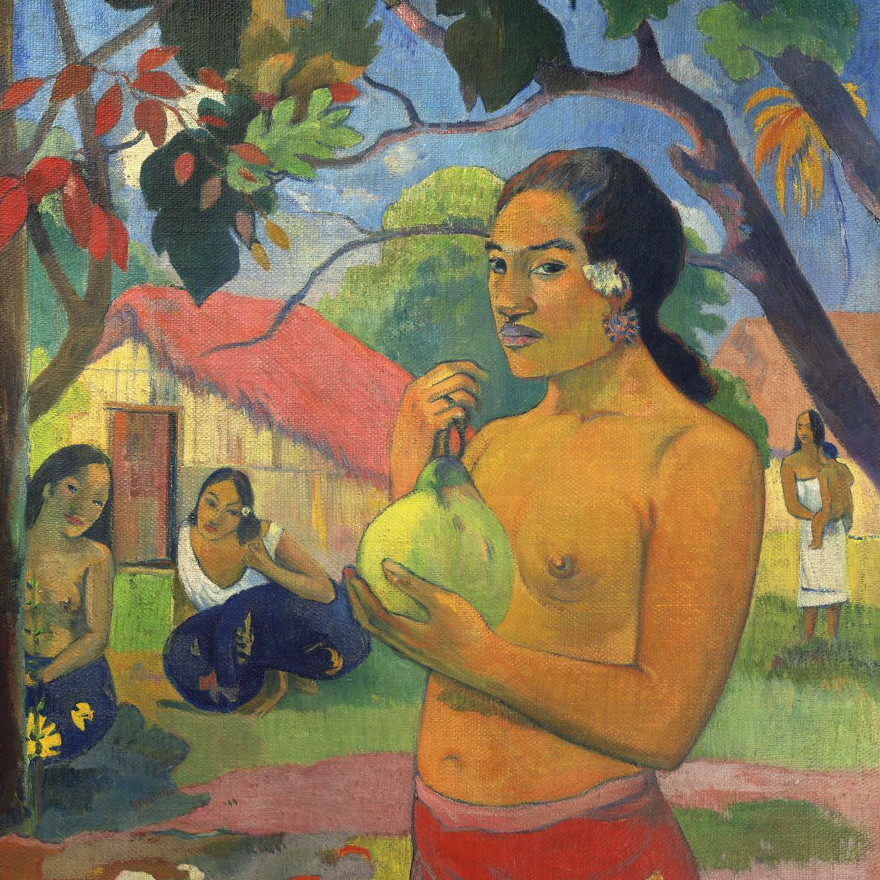 Paul Gauguin La femme au fruit. Eu haere ia oe (Où vas-tu?) 1893. Musée de l’Ermitage