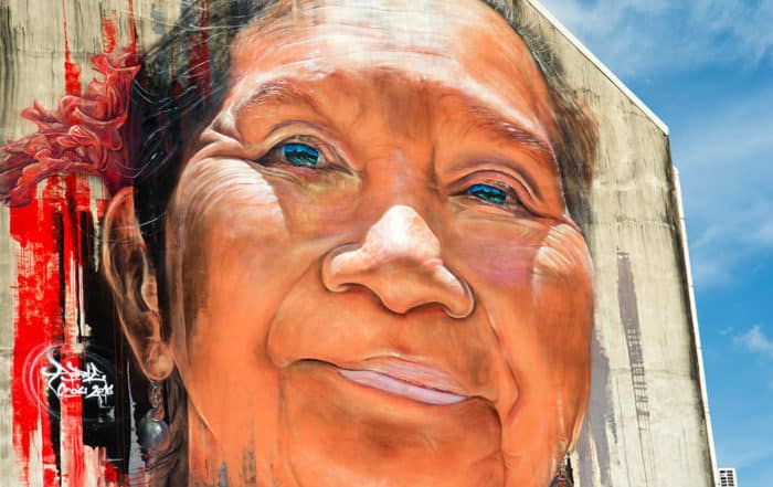 Street-art, Visage d'autochtone par Adnate à Papeete