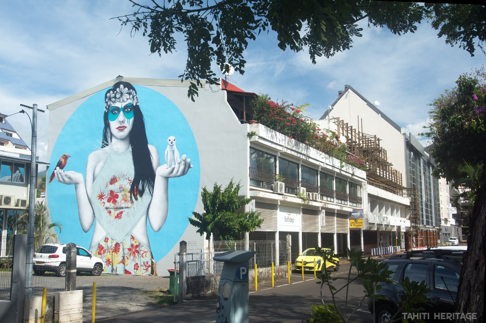 Street Art, Herehia par FinDac à Papeete Ono'u 2017